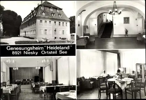 Ak See Niesky in der Oberlausitz, Genesungsheim Heideland