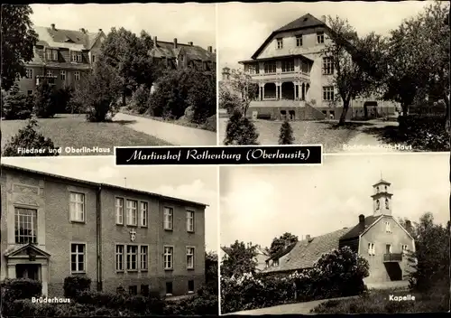 Ak Rothenburg Oberlausitz, Martinshof, Bodelschwingh Haus, Oberlinhaus, Kapelle, Brüderhaus
