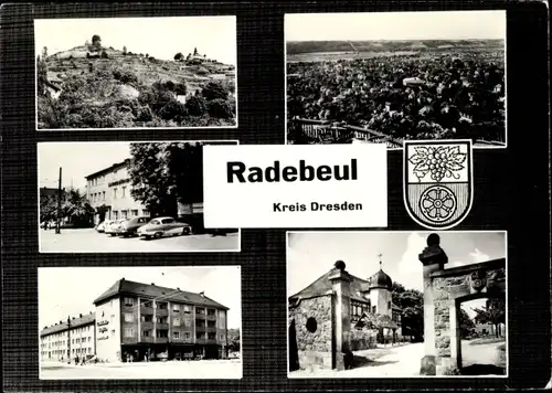 Ak Radebeul Sachsen, Burgeingang, Totale, Wappen