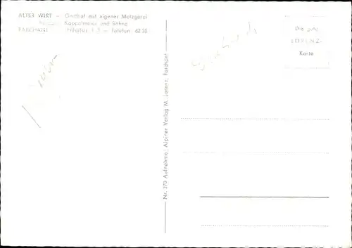 Ak Farchant Oberbayern, Gasthof Alter Wirt