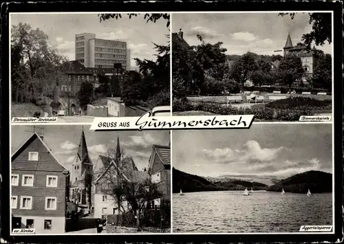 Ak Gummersbach im Oberbergischen Kreis, Aggertalsperre, ev. Kirche, Bismarckplatz