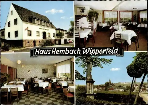 Ak Wipperfeld Wipperfürth im Oberbergischen Kreis, Haus Hembach, Innenansichten, Ortspartie