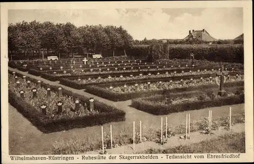Ak Rüstringen Wilhelmshaven in Niedersachsen, Ruhestätte der Skagerrakhelden, Ehrenfriedhof