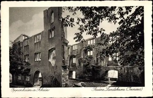 Ak Oppenheim am Oberrhein, Ruine Landskrone Inneres