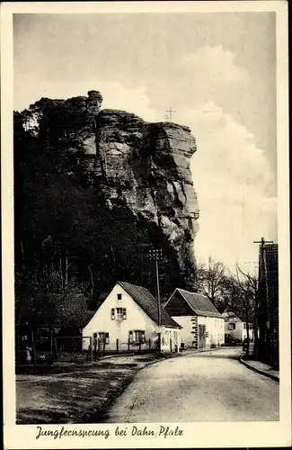 Ak Dahn in der Pfalz, Jungfernsprung, Felsformation