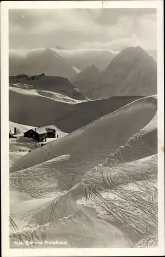 Ak Oberstdorf im Oberallgäu, Edmund Probst Haus im Winter