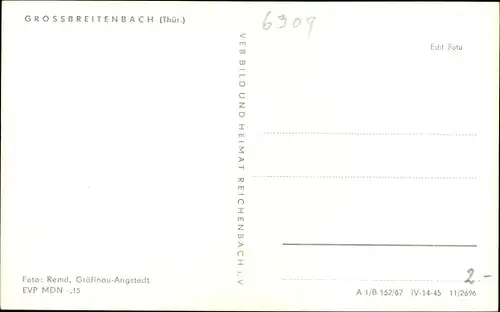 Ak Großbreitenbach in Thüringen, Panorama, Kirche