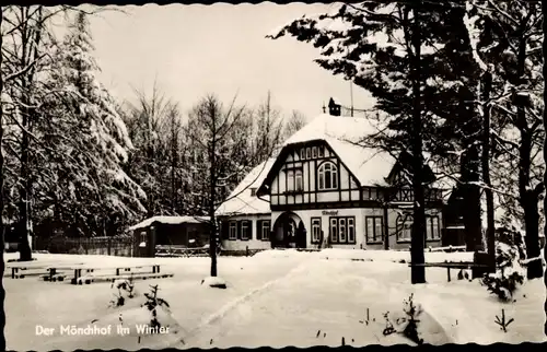 Ak Elgersburg in Thüringen, Mönchhof im Winter