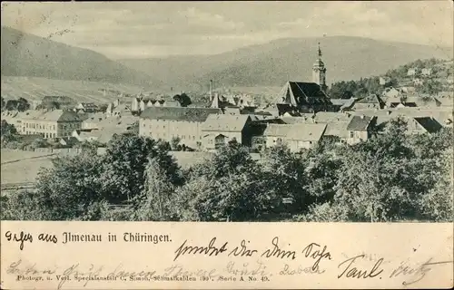 Ak Ilmenau in Thüringen, Gesamtansicht, Kirche