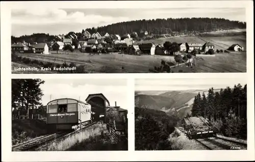 Ak Lichtenhain an der Bergbahn Schwarzatal Thüringen, Panorama