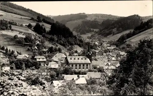 Foto Ak Mellenbach Glasbach im Schwarzatal, Blick auf den Ort