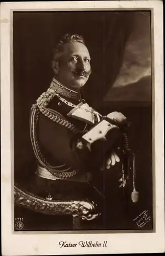 Ak Kaiser Wilhelm II., Portrait in Uniform, Säbel, NPG 4771