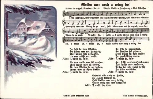 Lied Ak Günther, Anton, Erzgebirgische Mundart 19, Bleibn mer noch a wing do