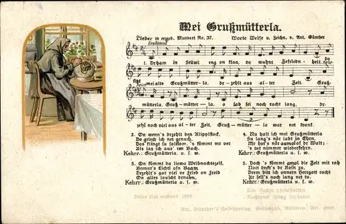 Lied Ak Günther, Anton, Erzgebirgische Mundart 37, Mei Grußmütterla, Klöppeln