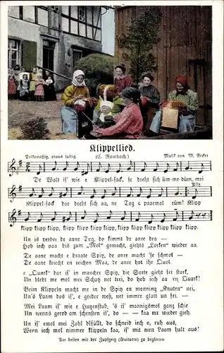 Lied Ak Klippellied, E. Ramback, Verlag Wilhelm Vogel, klöppelnde Frauen