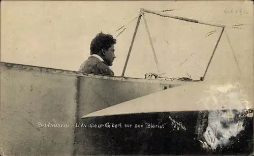 Ak Pau Aviation, L'Aviateur Gibert sur son Bleriot