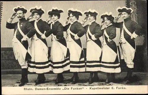 Ak Rheinisches Damen Ensemble Die Funken, Kapellmeister E. Funke