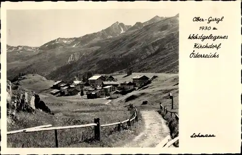 Ak Ober Gurgl Tirol, Ortschaft mit Landschaftsblick