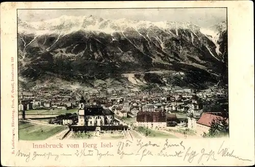 Ak Innsbruck in Tirol, Gesamtansicht vom Berg Isel aus