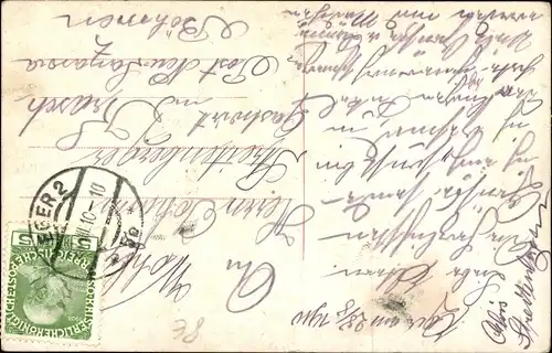 Ak Cheb Eger Region Karlsbad, Unterer Marktplatz, Blick vom Schustersprung