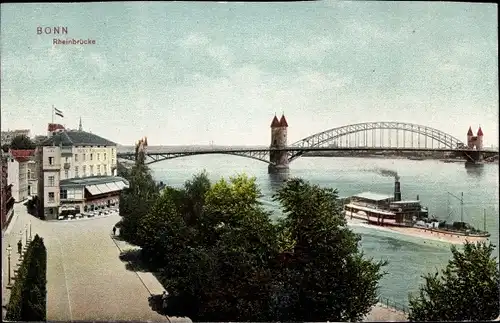 Ak Bonn am Rhein, Rheinbrücke