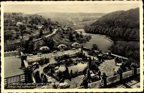 Ak Kyllburg in der Eifel Rheinland Pfalz, Teilblick in den Kurgarten des Hotels Eifeler Hof