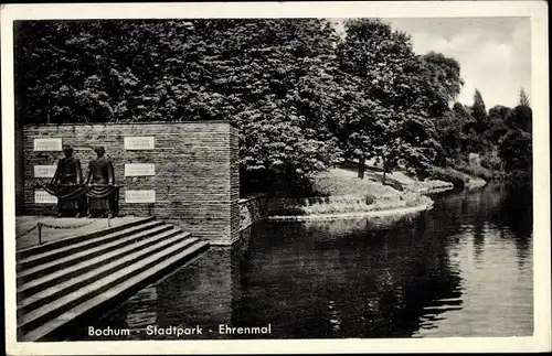 Ak Bochum Nordrhein Westfalen, Partie am Stadtpark mit Ehrenmal