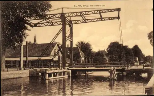 Ak Edam Volendam Nordholland Niederlande, Brug Westerbuiten