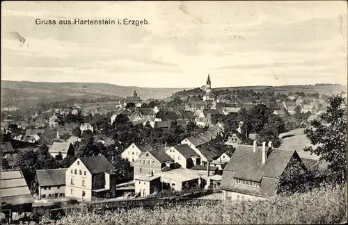 Ak Hartenstein im Erzgebirge Sachsen, Gesamtansicht