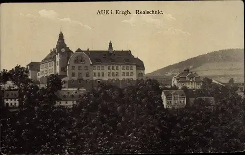 Ak Aue im Erzgebirge Sachsen, Realschule