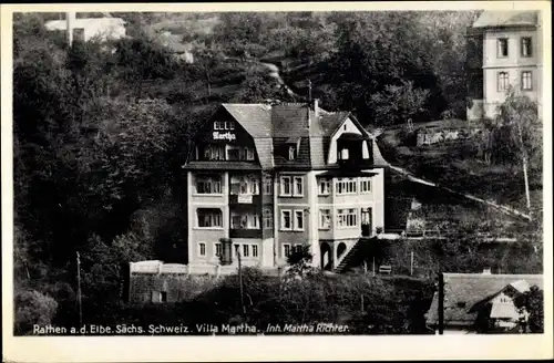 Ak Rathen an der Elbe Sächsische Schweiz, Villa Martha Richter