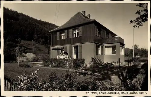 Ak Krippen Bad Schandau Sächsische Schweiz, Haus Glück Auf