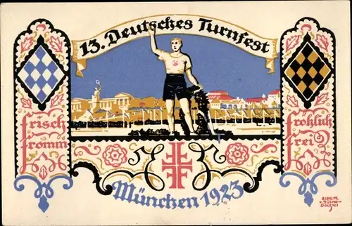 Künstler Ak Suchodolski, München Bayern, 13. Deutsches Turnfest 1923