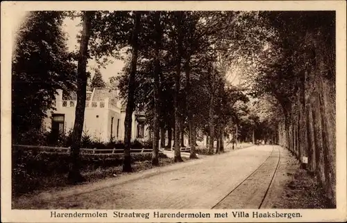 Ak Harendermolen Groningen Niederlande, Straatweg, Villa Haaksbergen
