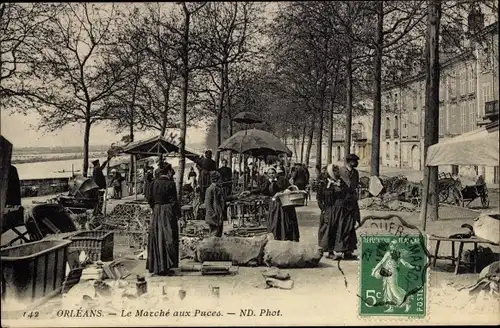 Ak Orléans Loiret, Le Marche aux Puces