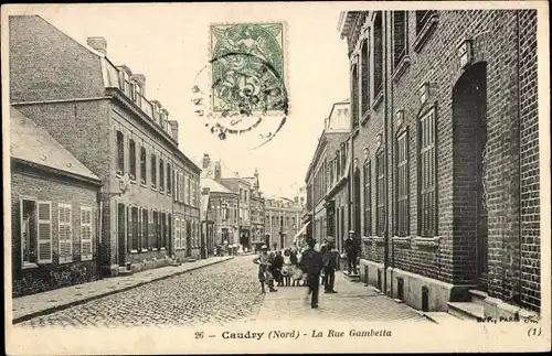 Ak Caudry Nord, La Rue Gambetta