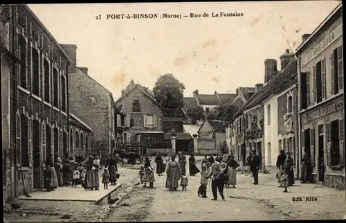 Ak Port à Binson Mareuil le Port Marne, Rue de la Fontaine
