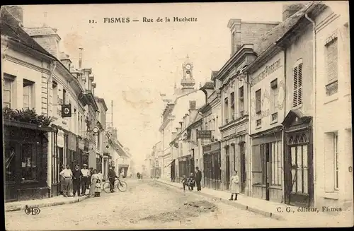 Ak Fismes Marne, Rue de la Huchette