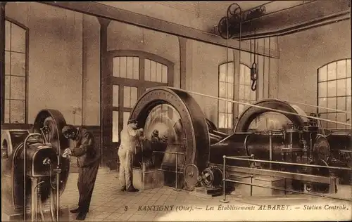 Ak Rantigny Oise, Les Etablissements Albaret, Station Centrale