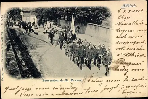 Ak Altkirch Elsass Haut Rhin, Procession de St. Morand