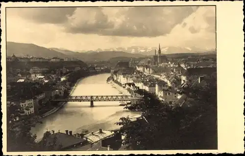 Foto Ak Steyr in Oberösterreich, Panorama, Brücke, Fluss