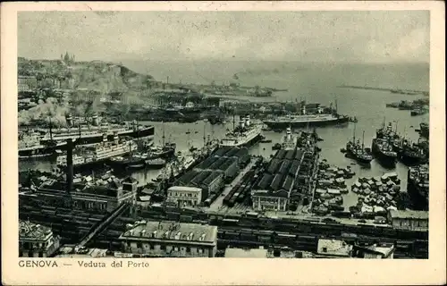 Ak Genova Genua Liguria, Veduta del Porto