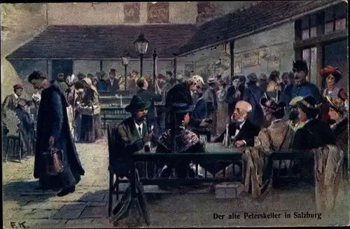 Künstler Ak Salzburg in Österreich, Alter Peterskeller