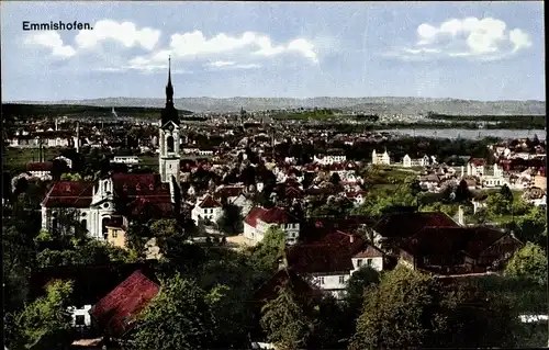 Ak Emmishofen Kanton Thurgau, Panorama, Kirche