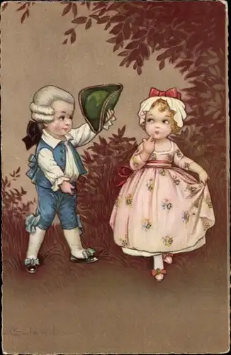 Künstler Ak Colombo, E., Paar in historischen Kostümen