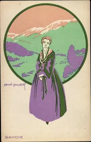 Künstler Ak Savoie, Frau in Tracht