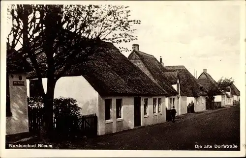 Ak Nordseebad Büsum, Die alte Dorfstraße
