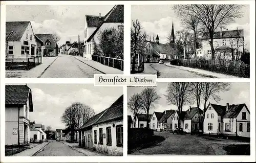 Ak Hennstedt in Dithmarschen, Straßenpartien