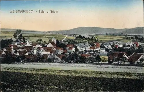 Ak Waldmichelbach Wald Michelbach im Odenwald Hessen, Totalansicht von Süden