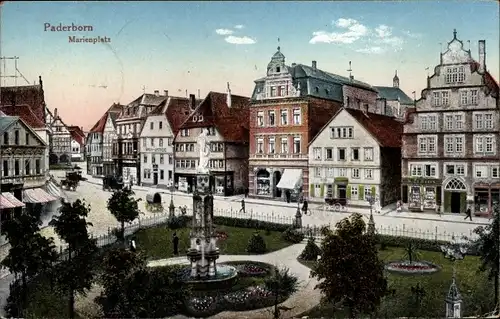 Ak Paderborn in Westfalen, Marienplatz, Denkmal